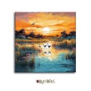 Wooden Wall Art Canvas Painting for Home