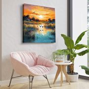 Wooden Wall Art Canvas Painting for Home