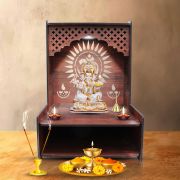 Beautiful Wooden Pooja Stand (Walnut)