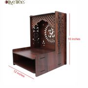 Beautiful Wooden Pooja Stand (Walnut)