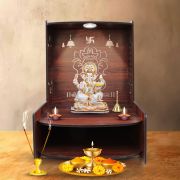 Olive TreeBeautiful Wooden Pooja Stand (Walnut)