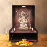 Beautiful Wooden Pooja Stand (Walnut)