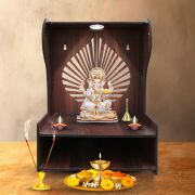 Beautiful Wooden Pooja Stand (Walnut)