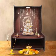 Beautiful Wooden Pooja Stand (Walnut)