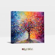 Olive TreeWooden Wall Art Canvas Painting for Home, Bedroom & Living Room|Engineered Wood Frame|Modern Stylish Hanging Wall Art Painting for Wall Decoration|24 x 24 inch Multicolour