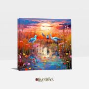 Olive TreeWooden Wall Art Canvas Painting for Home, Bedroom & Living Room|Engineered Wood Frame|Modern Stylish Hanging Wall Art Painting for Wall Decoration|24 x 24 inch Multicolour