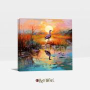 Olive TreeWooden Wall Art Canvas Painting for Home, Bedroom & Living Room|Engineered Wood Frame|Modern Stylish Hanging Wall Art Painting for Wall Decoration|24 x 24 inch Multicolour